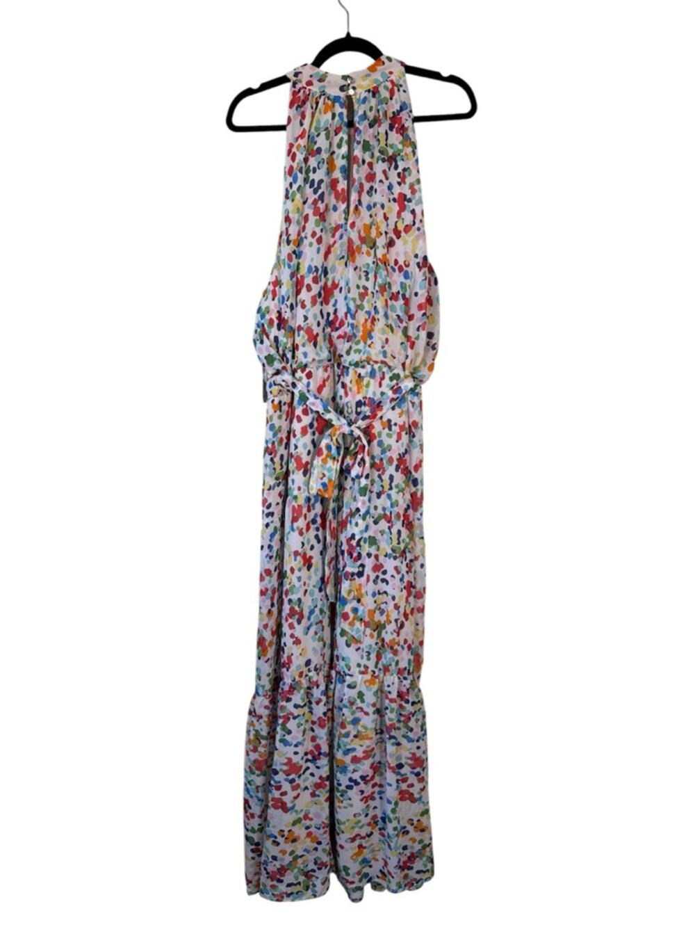 Julia Jordan Chiffon Colorful Halter Maxi Dress Womens 22W Casual Summer Girly